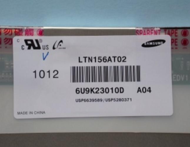Original LTN156AT02-A04 SAMSUNG Screen Panel 15.6" 1366x768 LTN156AT02-A04 LCD Display